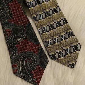 Lot of 2 Ruffini Silk Ties Paisley Italy